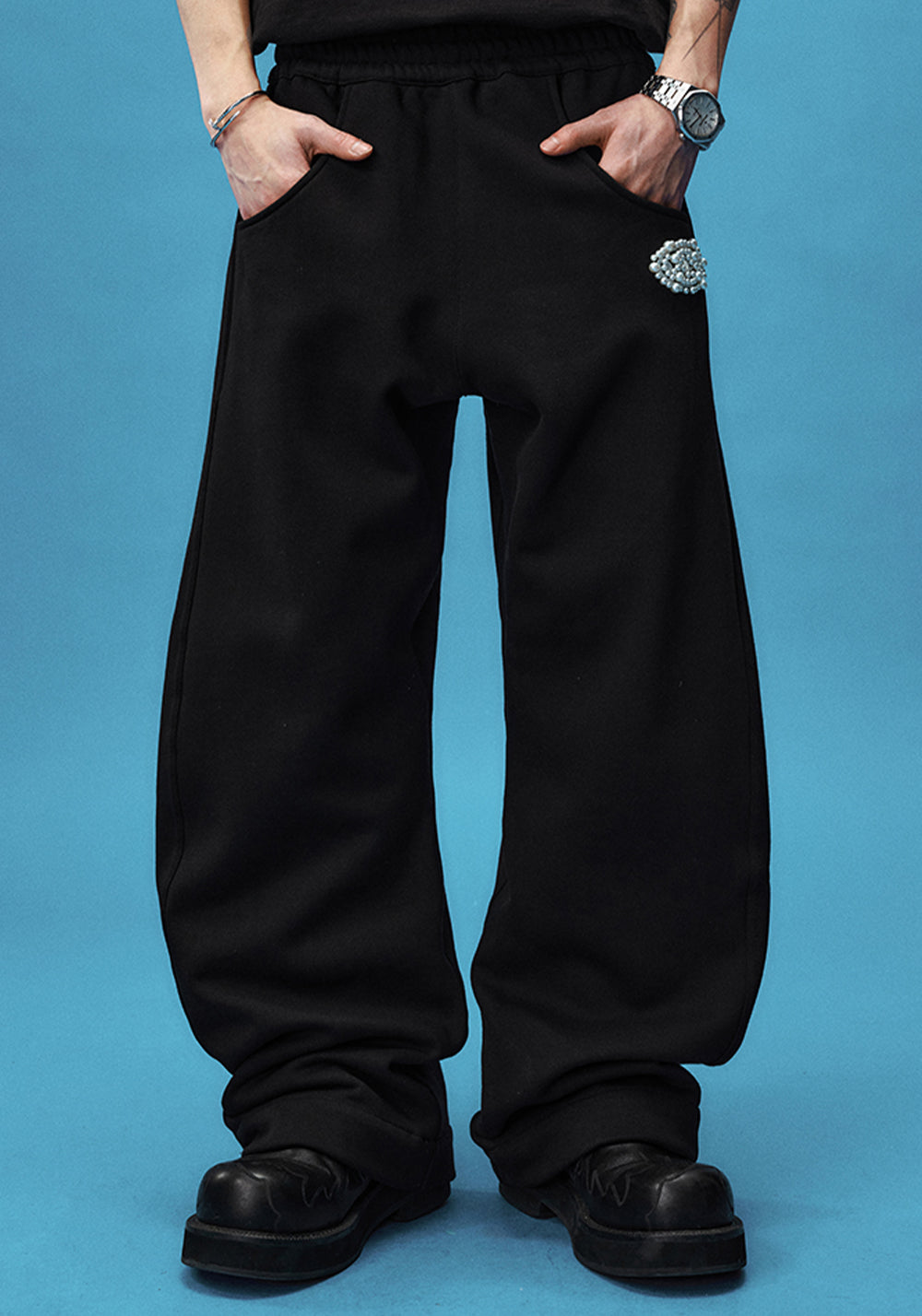 YADcrew丨Pearl Puzzle Logo Scimitar Sweatpants - PSYLOS 1, YADcrew丨Pearl Puzzle Logo Scimitar Sweatpants, Pants, YADcrew•JAPAN, PSYLOS 1